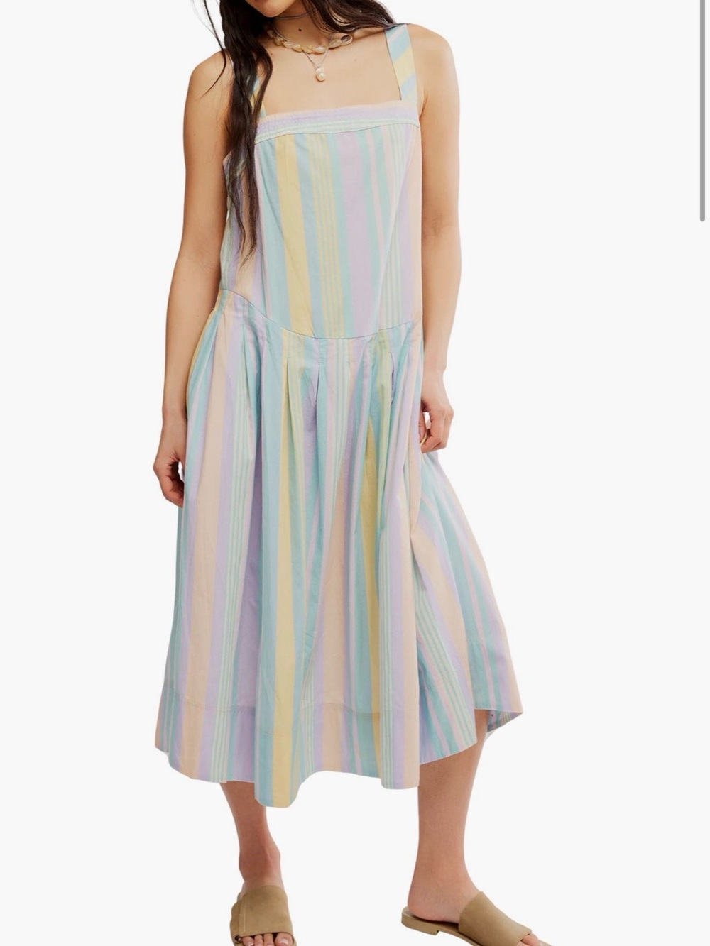 Free People Primavera Stripe Cotton Midi Dress